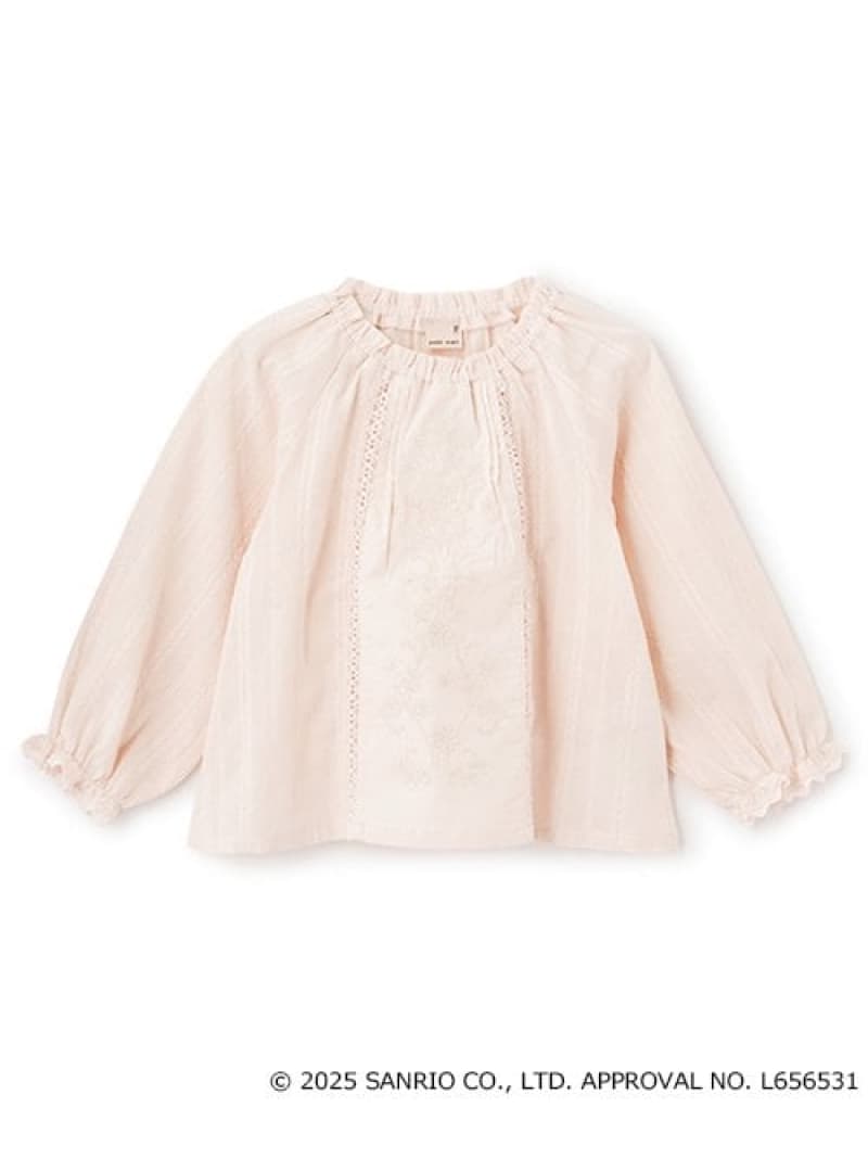 petit main 【サンリオ】刺繍レースブラウス ナルミヤオンライン トップス シャツ・ブラウス ホワイト ピンクのサムネイル