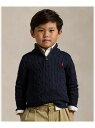 POLO RALPH LAUREN (ボーイズ 2才~7才)ケーブルニット コットン クォータージップ セーター ラルフローレン トップス ニット ネイビー【送...