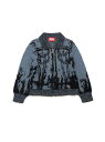 DIESEL キッズ カーディガン デニムジャケット柄 ディーゼル トップス ニット ブルー【送料無料】