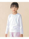 【SALE/50%OFF】BeBe Petits Pois Vert 天竺レースポイントロングTシャツ(95~150cm) ベベ オンライン ストア トップス カットソー・Tシャツ ホワイト パープル【RBA_E】