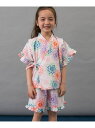 BREEZE 【すっぽり着られる】フリル甚平 エフオーオンラインストア 着物・浴衣・和装小物 浴衣 ブルー ピンク レッド