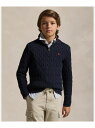 POLO RALPH LAUREN (ボーイズ 8才~20才)ケーブルニット コットン クォータージップ セーター ラルフローレン トップス ニット ネイビー【...