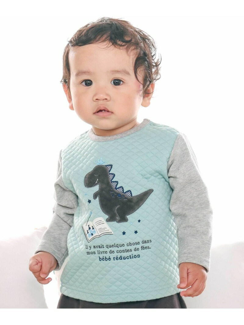 fillot de bebe reduction 【お揃い】キルト恐竜パッチ切り替えトレーナー(70~90cm) ベベ オンライン ストア マタニティウェア・ベビー用品 その他のベビーグッズ グリーン【送料無料】