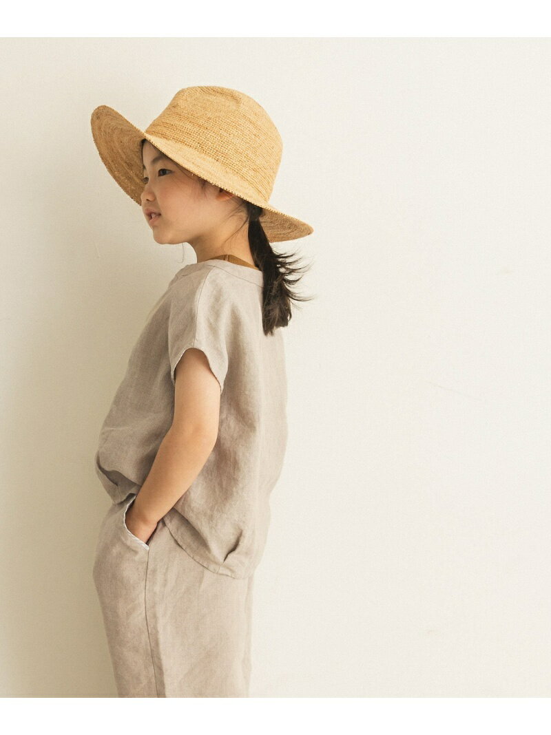 楽天Rakuten Fashion Kids【SALE／30％OFF】URBAN RESEARCH DOORS リネンキーネックブラウス（KIDS） アーバンリサーチドアーズ トップス その他のトップス ブラウン ブルー【RBA_E】