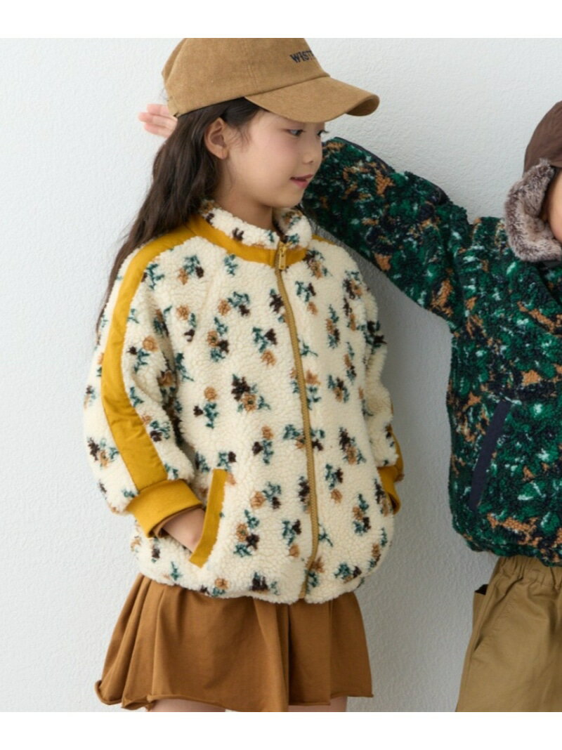 CIAOPANIC TYPY 【WEB限定】【KIDS】【ユニセックス】総柄ボアブルゾン《ジュニアサイズあり》 チャオパニックティピー ジャケット・アウター ブルゾン・ジャンパー ホワイト ネイビー グレー グリーン【先行予約】*【送料無料】