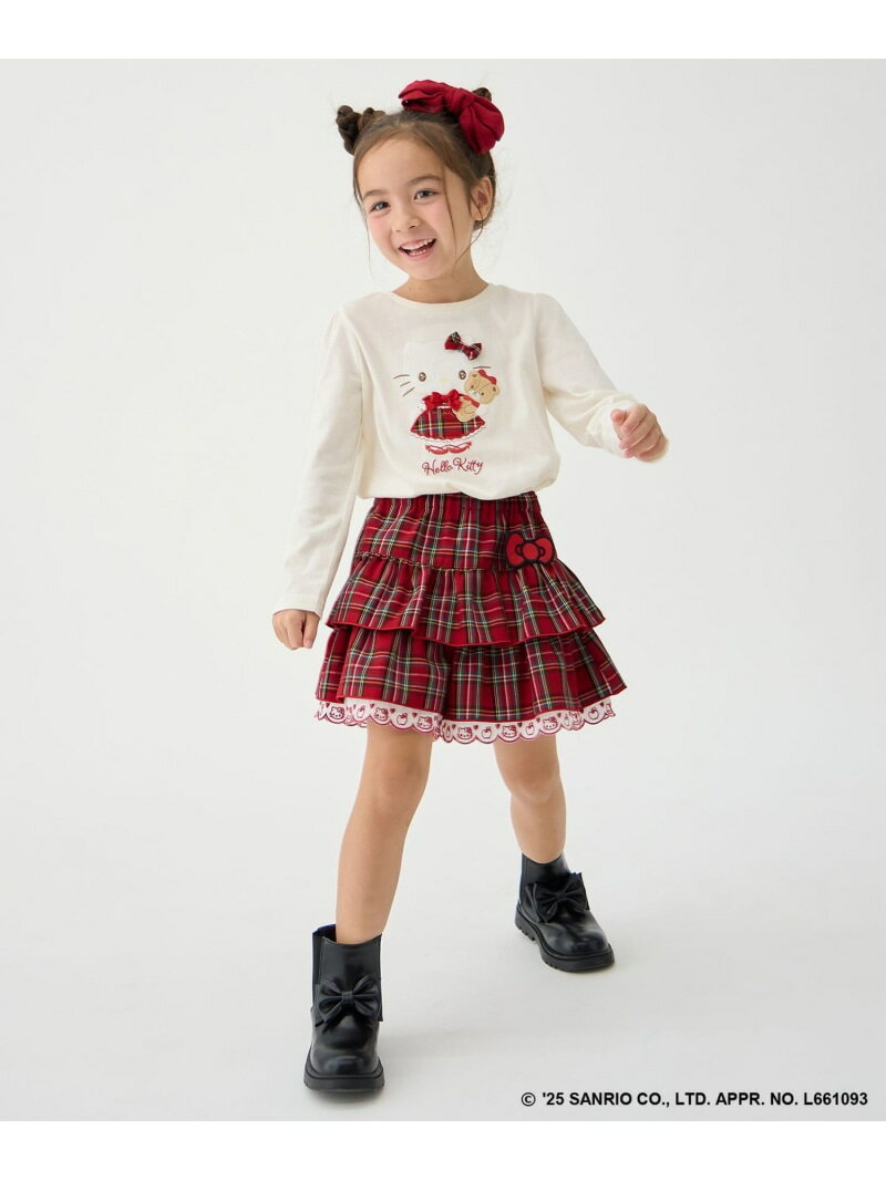 ANY KIDS 【ハローキティ×ANY KIDS】チェックキュロット エニィ パンツ キュロット レッド【送料無料】