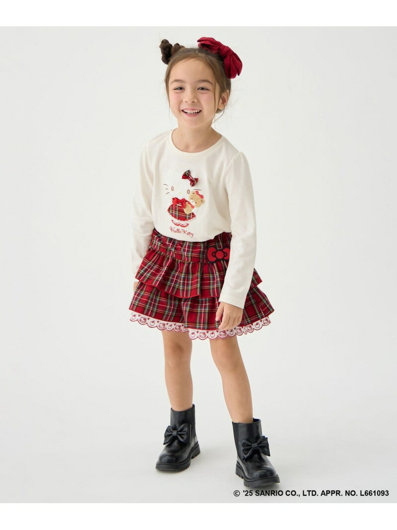 ANY KIDS 【ハローキティ×ANY KIDS】チェックキュロット エニィ パンツ キュロット レッド【送料無料】