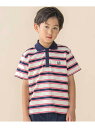 BeBe Petits Pois Vert 【お揃い】マルチボーダー半袖ポロシャツ(95~150cm) ベベ オンライン ストア トップス カットソー・Tシャツ...