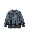 DIESEL キッズ ニット デニムジャケット柄 ディーゼル トップス ニット ブルー【送料無料】