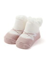 SLAP SLIP BABY お花バレエシューズ風ソックスベビー(9~12cm) ベベ オンライン ストア マタニティウェア・ベビー用品 ベビーソックス ピンク グレー