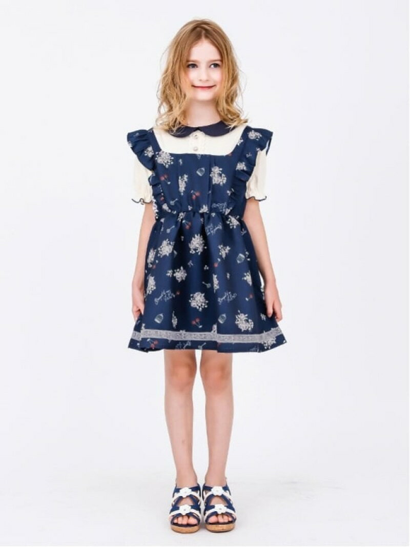 【SALE／76%OFF】axes femme (K)ロマンチックドッキングOP アクシーズファム ワンピース・ドレス その他のワンピース・ドレス ネイビー ピンク【RBA_E】のサムネイル