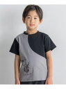 【SALE／12%OFF】BeBe Petits Pois Vert 配色切り替えビートルプリントTシャツ(95~150cm) ベベ オンライン ストア トップス カットソー・Tシャツ グレー ホワイト【RBA_E】【送料無料】