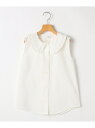 SHIPS KIDS SHIPS KIDS:140~150cm / フリルカラー ノースリーブ ブラウス シップス トップス シャツ・ブラウス ホワイト【送料無...