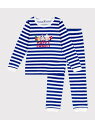 【SALE/10%OFF】PETIT BATEAU ベロア長袖パジャマ プチバトー インナー・ルームウェア パジャマ ホワイト【RBA_E】【送料無料】