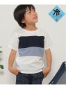 【SALE／20%OFF】ikka 【接触冷感/吸水速乾】横切り替えTシャツ(120~160cm)【親子おそろい】 イッカ トップス カットソー・Tシャツ ホワイト グリーン【RBA_E】