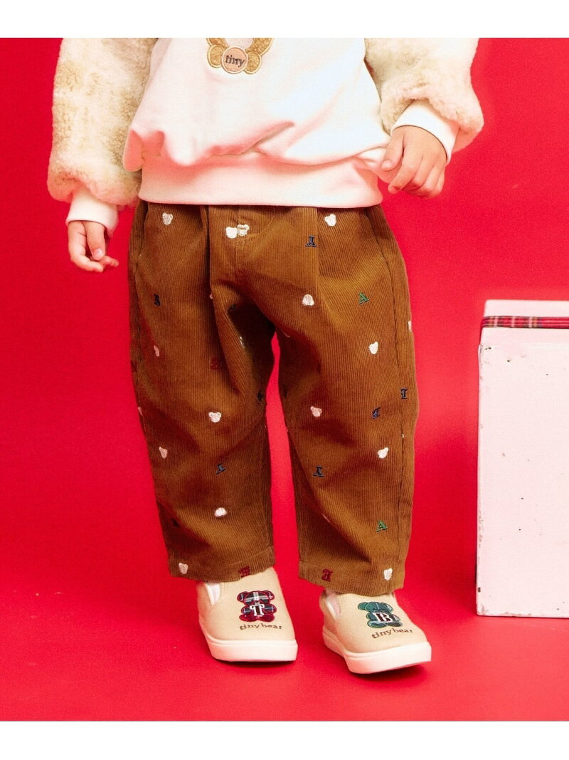 apres les cours 【リンク】tiny bear 刺繍パンツ 10分丈 エフオーオンラインストア パンツ その他のパンツ ブラウン レッドのサムネイル