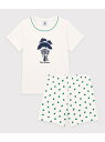 【SALE/30%OFF】PETIT BATEAU プリント半袖パジャマ プチバトー インナー・ルームウェア パジャマ ホワイト【RBA_E】【送料無料】