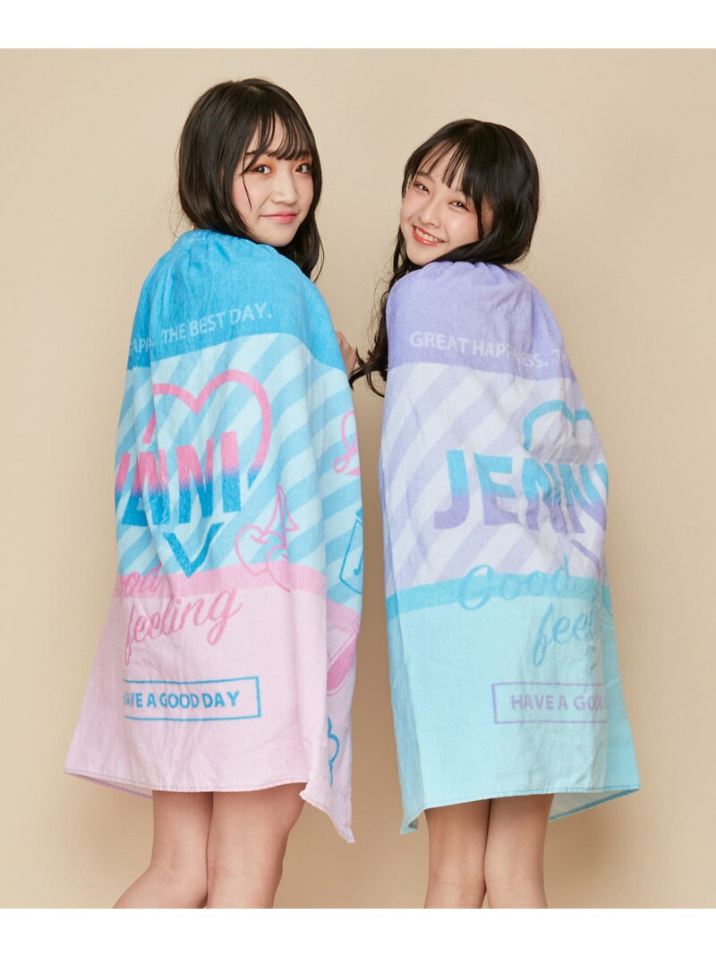 JENNI ロゴラップタオル 80cm ジェニィオンラインショップ 水着・スイムグッズ その他の水着・スイムグッズ パープル ブルー