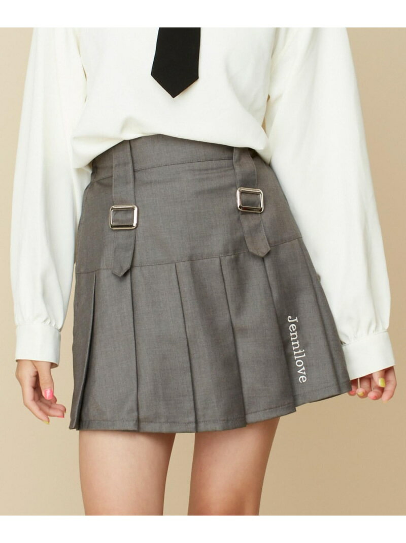 JENNI love 【ウエスト調整可能】ハーネスライクスカート風ショーパン ジェニィオンラインショップ パンツ その他のパンツ グレー ブラック【送料無料】のサムネイル