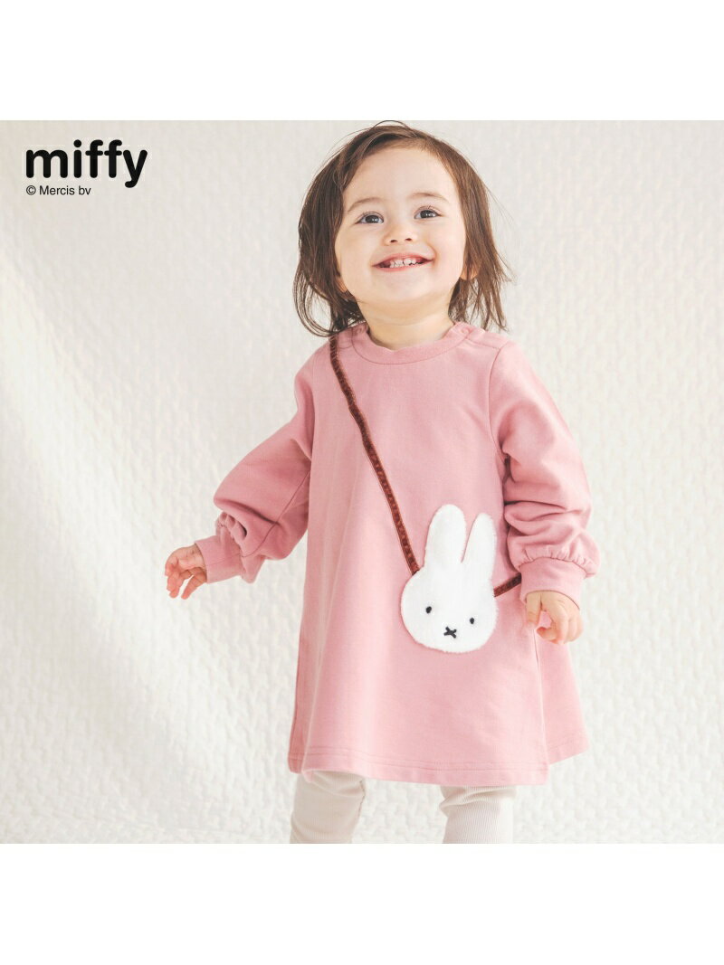 【SALE／25%OFF】branshes 【miffy/ミッフィー】ポシェットモチーフ付ワンピース+レギンスセット ブランシェス マタニティウェア・ベビー用品 その他のベビーグッズ ピンク パープル【RBA_E】のサムネイル