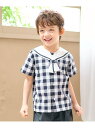 apres les cours 【リンク】セーラーカラーシャツ エフオーオンラインストア トップス シャツ・ブラウス ブルー ホワイト