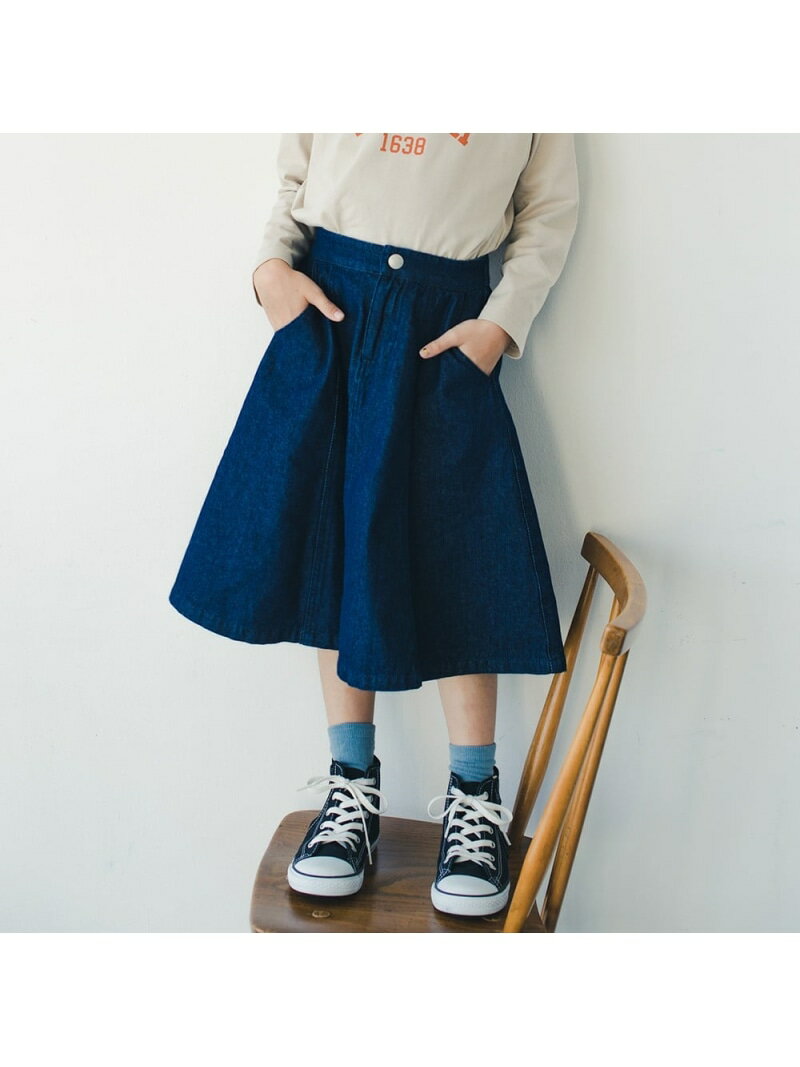 楽天Rakuten Fashion Kids【SALE／25％OFF】branshes 【Ou? by EDWIN】デニムフレアスカート ブランシェス スカート その他のスカート ネイビー【RBA_E】