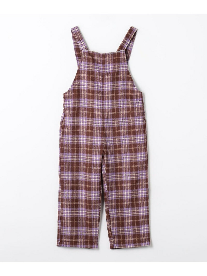 【SALE／50%OFF】UNITED ARROWS green label relaxing 【別注】＜Pluckys＞サロペット(チェック) / キッズ 100cm-130cm ユナイテッドアローズ グリーンレーベルリラクシング オールインワン・オーバーオール オーバーオール・サロペット ブラウン【RBA_E】