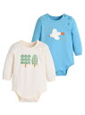 【SALE/30%OFF】moimoln 【2枚セット】ブルーバード&グリーンロンパース モイモルン マタニティウェア・ベビー用品 ロンパース・カバーオール ブルー【RBA_E】(4)