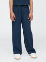 GAP (K)クリンクルガーゼ デニムバギーパンツ (キッズ) ギャップ パンツ その他のパンツ ネイビー【送料無料】