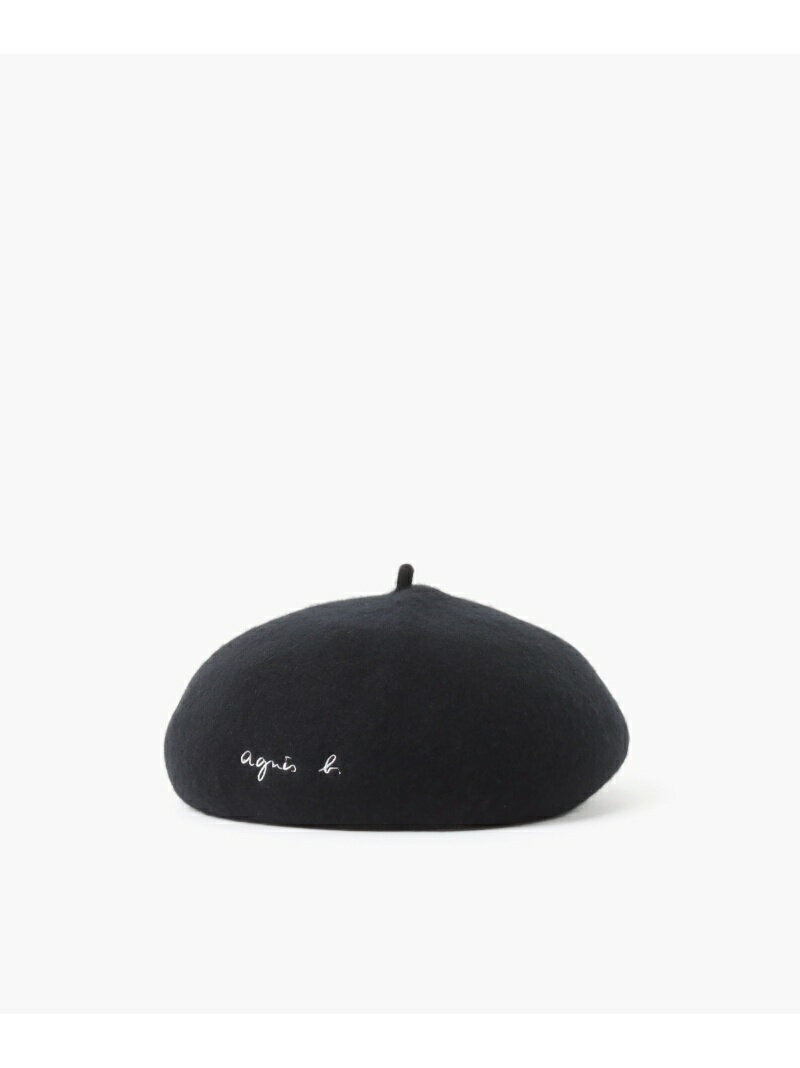 agnes b. ENFANT AC17 E BERET キッズ ロゴベレー アニエスベー 帽子 ハンチング・ベレー帽 ブラック【..