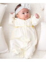 ベベ　ベビー服 fillot de bebe reduction シフォン花プリントレーシーフリル2WAYオール(50~75cm) ベベ オンライン ストア マタニティウェア・ベビー用品 ロンパース・カバーオール イエロー ピンク【送料無料】