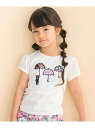 【SALE/50%OFF】Noeil aime BeBe 【お揃い】天竺花柄チェックパッチパフスリーブ半袖Tシャツ(80~130cm) ベベ オンライン ストア...