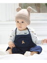 petit main 【POLO BCS】モチーフ長袖サロペット ナルミヤオンライン マタニティウェア・ベビー用品 ベビートップス グレー ホワイト【送料無料】