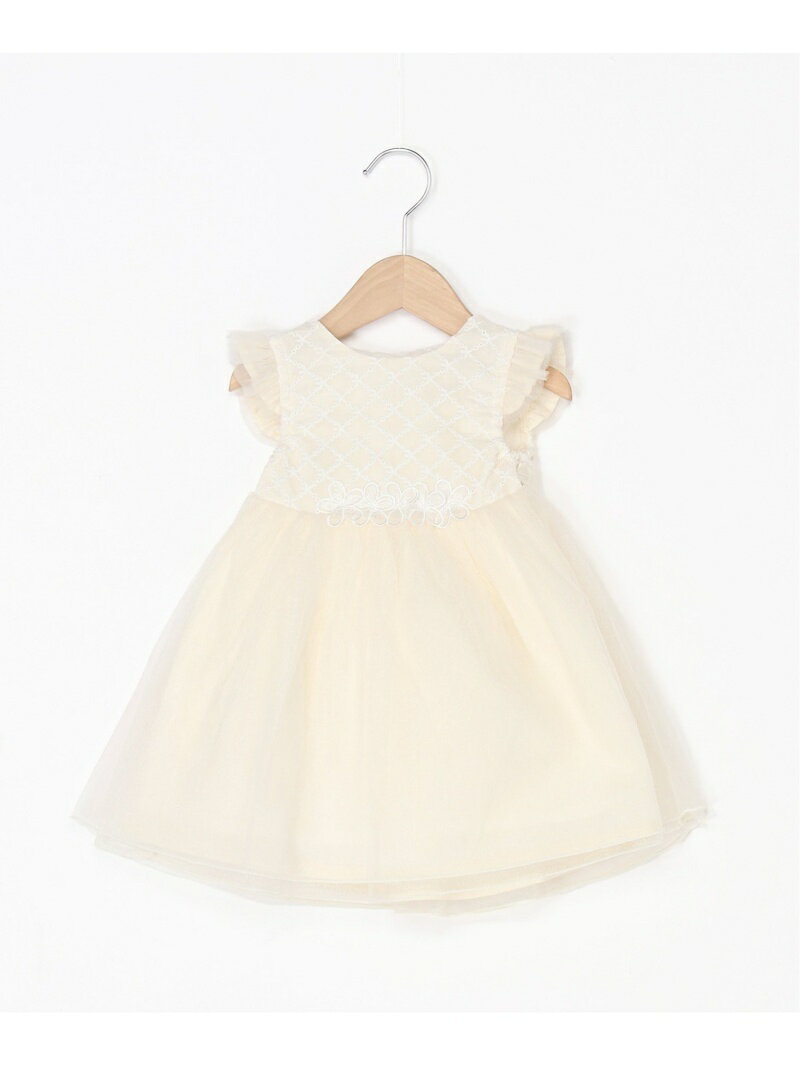 【SALE／10%OFF】petit main フラワーチュールワンピース ナルミヤオンライン ワンピース・ドレス ワンピース ホワイト グリーン パープル【RBA_E】のサムネイル