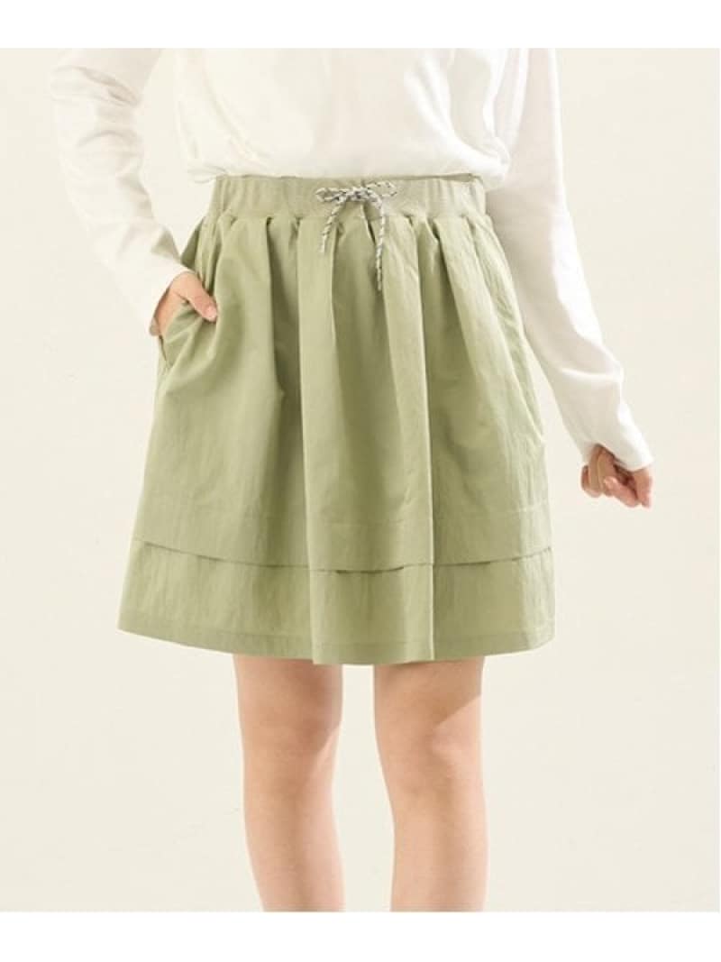 【SALE／50%OFF】POM PONETTE AMI 【Cuugal掲載】【AMI】【撥水】ウエストリブ裾タックスカート ナルミ..