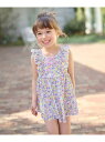 any FAM KIDS 小花柄 セパレート水着 エニィファム 水着・スイムグッズ 水着 ブルー ベージュ【送料無料】