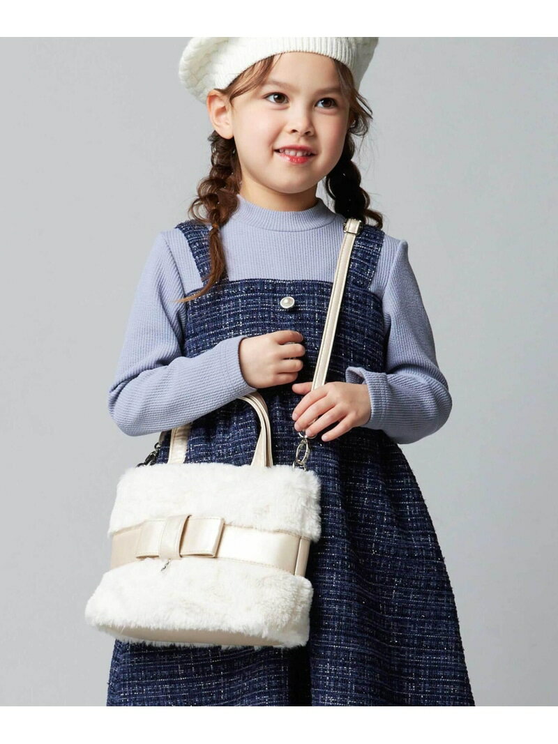 BeBe リボンベルトファー2wayバッグ ベベ オンライン ストア バッグ ショルダーバッグ ホワイト ピンク..