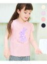 【SALE/20%OFF】any FAM KIDS ひんやりクール アップリケTシャツ エニィファム トップス カットソー・Tシャツ ホワイト ネイビー パープル ピンク【RBA_E】