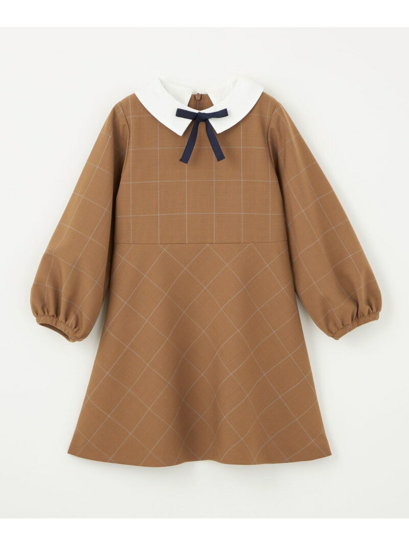 【SALE／60%OFF】UNITED ARROWS green label relaxing T/W ウィンドペン シロエリ ワンピース ユナイテッドアローズ アウトレット ワンピース・ドレス ワンピース ブラウン【RBA_E】【送料無料】