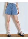 Lovetoxic 【GOODPRICE】プレートロゴデニムショートパンツ ナルミヤオンライン パンツ その他のパンツ ブルー グレー