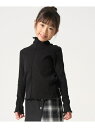COMME CA ISM ランダムテレコハイネックカットソー コムサイズム トップス カットソー・Tシャツ ブラック ホワイト