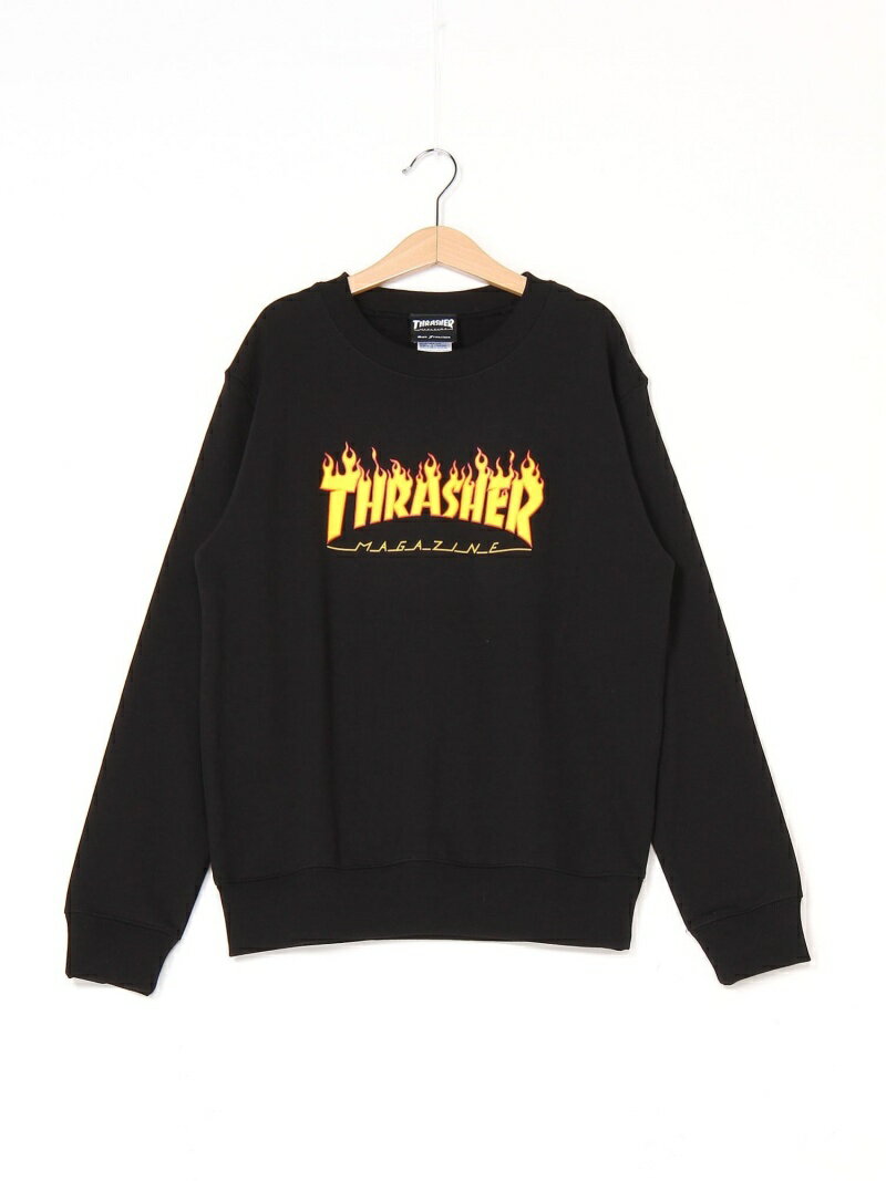 THRASHER THRASHER/(K)FLAME キッズ クルースウェット スラッシャー　バイ　リフルページ トップス その他のトップス ブラック カーキ【送料無料】