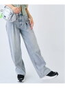Lovetoxic 【LTXC】タックワイドデニムパンツ ナルミヤオンライン パンツ その他のパンツ ネイビー ブルー グレー【送料無料】