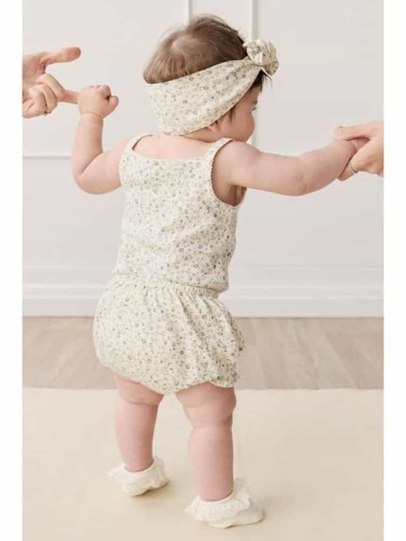 【SALE／50%OFF】JAMIE KAY ブルマDainty Egret Blues/オーガニックコットン ジェイミーケイ マタニティウェア・ベビー用品 ロンパース・カバーオール ホワイト【RBA_E】