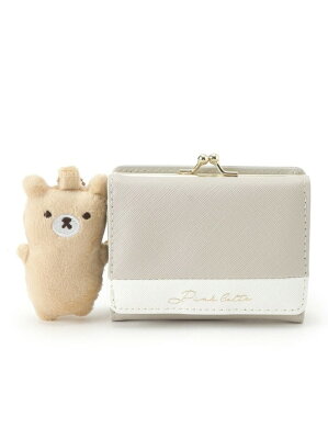 【SALE/30%OFF】PINK-latte マスコット付き三つ折り財布 ピンク ラテ 財布・ポーチ・ケース 財布 ブルー ブラック グレー【RBA_E】