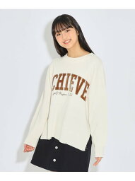 【SALE／50%OFF】PINK-latte 【洗える】ロゴアップリケニットプルオーバー ピンク ラテ トップス ニット ホワイト グリーン ネイビー【RBA_E】