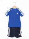 【SALE／30%OFF】adidas Sports Performance (K)B D2M 3ストライプス Tシャツショーツセット アディダス トップス その他のトップス ブルー ネイビー ホワイト レッド【RBA_E】