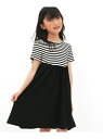 【SALE/60%OFF】子供服 Bee ドッキングワンピース 異素材 ボーダー 子供服 キッズ 女の子 Bee カンコクコドモフク ビー ワンピース・ドレス ...