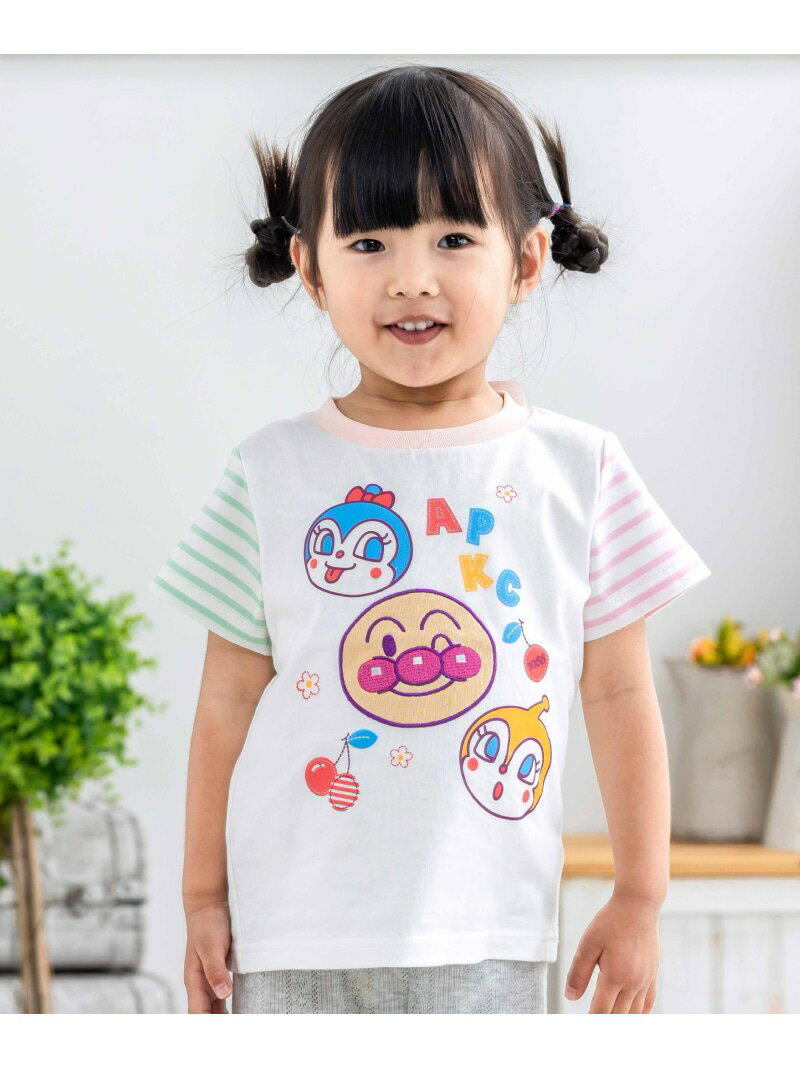 【SALE／50%OFF】ANPANMAN KIDS COLLECTION ANPANMAN KIDS COLLECTION/(K)お顔アップリケTシャツ アンパンマンキッズコレクション トップス カットソー・Tシャツ ピンク レッド【RBA_E】