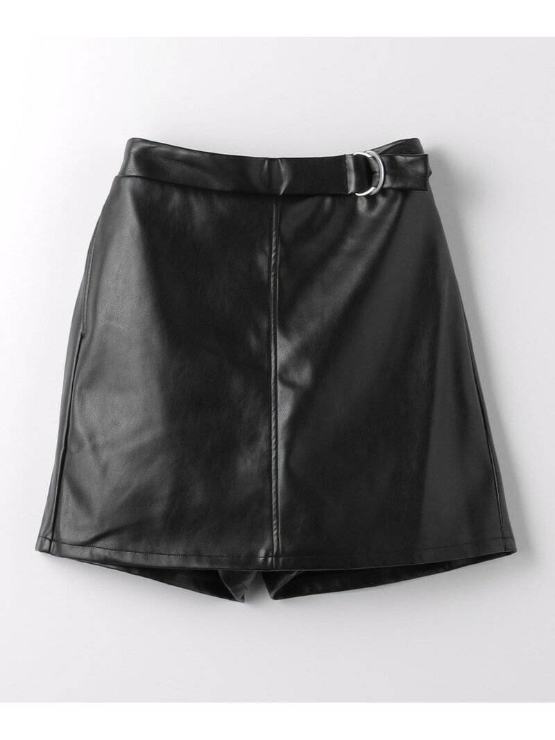 【SALE／85%OFF】UNITED ARROWS green label relaxing レザーライク バックル キュロット 140cm-160cm ユナイテッドアローズ アウトレット パンツ その他のパンツ ブラック ベージュ【RBA_E】